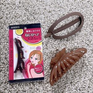 Brown Hair Clips accessory Set
